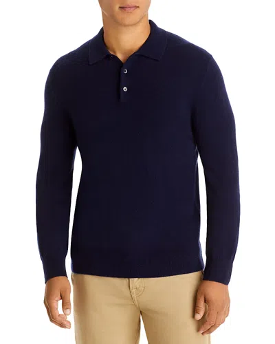 The Men's Store At Bloomingdale's Cashmere Three Button Polo Sweater In Navy Blue