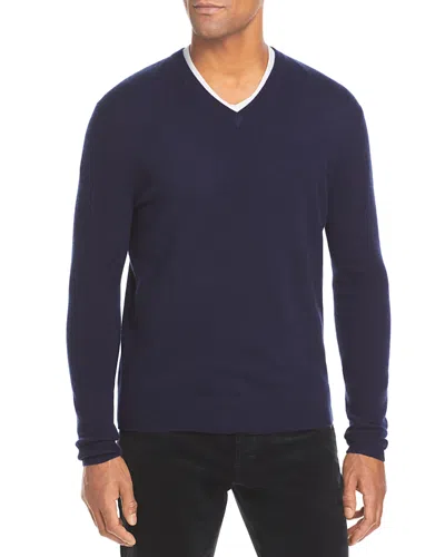 The Men's Store At Bloomingdale's Cashmere V-neck Sweater - Exclusive In Navy Blue