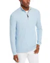 The Men's Store At Bloomingdale's Cotton Tipped Textured Birdseye Half Zip Sweater - 100% Exclusive In Celestial