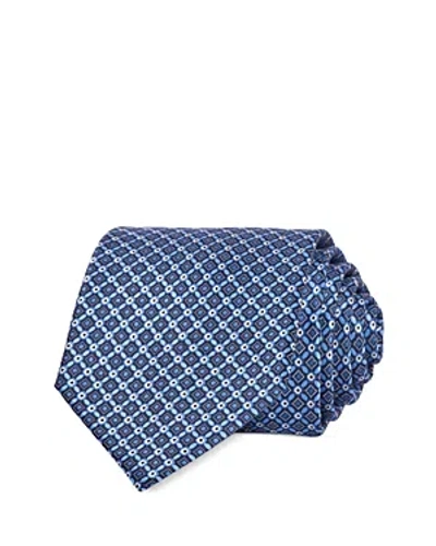 The Men's Store At Bloomingdale's Geometric Print Silk Classic Tie - 100% Exclusive In Navy/blue