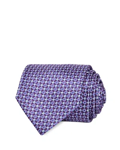 The Men's Store At Bloomingdale's Geometric Print Silk Classic Tie - 100% Exclusive In Blue