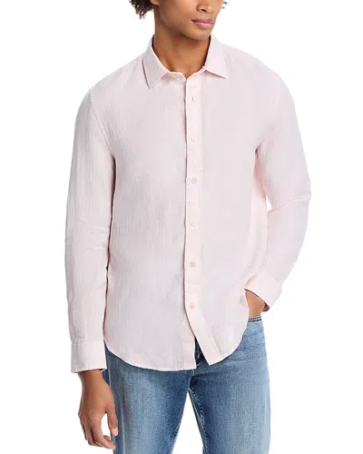 The Men's Store At Bloomingdale's Pencil Stripe Standard Fit Linen Shirt - Exclusive In Pale Peach