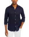 The Men's Store At Bloomingdale's Linen Regular Fit Button Down Shirt - Exclusive In True Navy