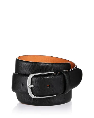 The Men's Store At Bloomingdale's Men's Saffiano Leather Belt - Exclusive In Black