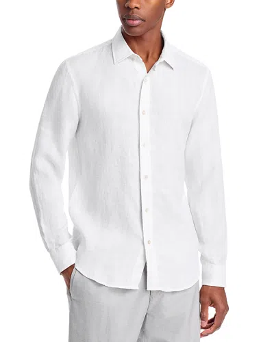 The Men's Store At Bloomingdale's Tonal Stitch Standard Fit Linen Shirt - Exclusive In White