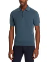 The Men's Store At Bloomingdale's Pointelle Short Sleeve Sweater Polo - Exclusive In Dark Slate