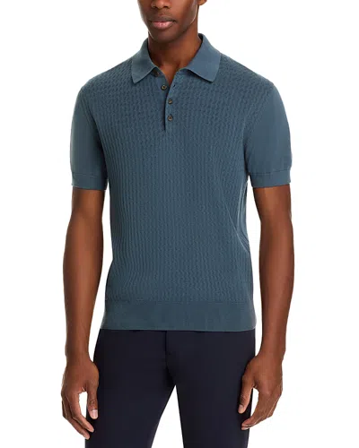 The Men's Store At Bloomingdale's Pointelle Short Sleeve Sweater Polo - Exclusive In Dark Slate
