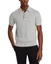 The Men's Store At Bloomingdale's Pointelle Short Sleeve Sweater Polo - Exclusive In Heather Gray
