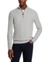 The Men's Store At Bloomingdale's Cotton Tipped Textured Birdseye Half Zip Sweater - 100% Exclusive In Heather Gray/ Oatmeal
