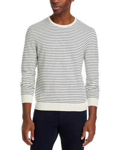 The Men's Store At Bloomingdale's Cotton Cashmere Striped Crewneck Sweater - Exclusive In Cannoli/navy Stripe