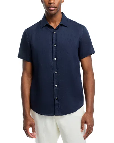 The Men's Store At Bloomingdale's Short Sleeve Linen Shirt In True Navy - Exclusive