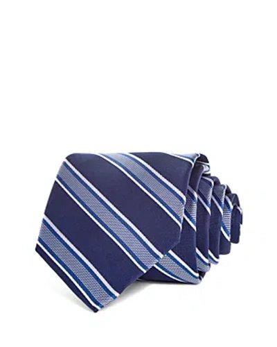 The Men's Store At Bloomingdale's Striped Silk Classic Tie - 100% Exclusive In Navy/blue
