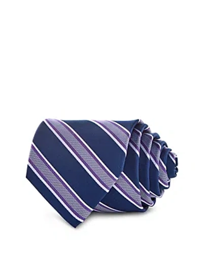 The Men's Store At Bloomingdale's Striped Silk Classic Tie - 100% Exclusive In Navy/purple