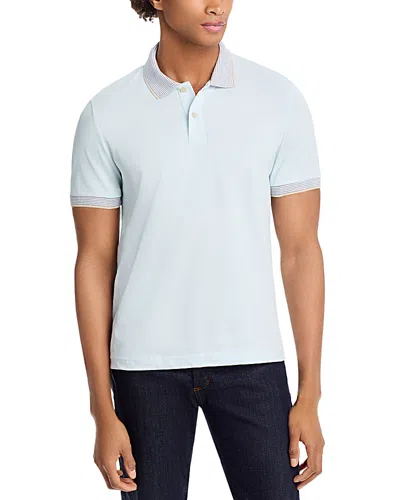 The Men's Store At Bloomingdale's Striped Trim Cotton Polo Shirt - Exclusive In Ballad Blue