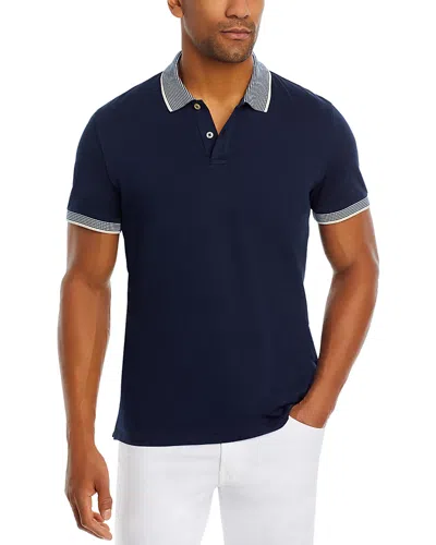 The Men's Store At Bloomingdale's Striped Trim Cotton Polo Shirt - Exclusive In True Navy