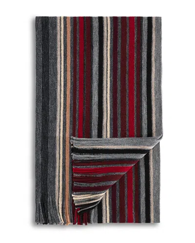 The Men's Store At Bloomingdale's Vertical Stripe Raschel Scarf - Exclusive In Red Raisin