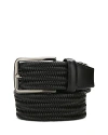The Men's Store At Bloomingdale's Woven Leather Stretch Belt - Exclusive In Black