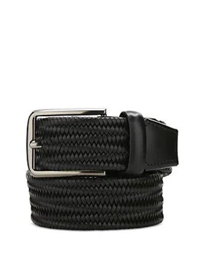The Men's Store At Bloomingdale's Woven Leather Stretch Belt - Exclusive In Black