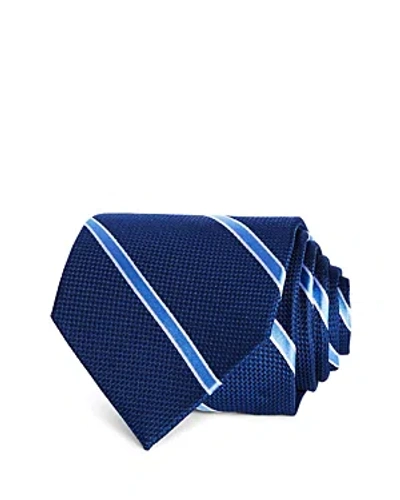 The Men's Store At Bloomingdale's Woven Striped Classic Tie 100% Exclusive In Navy/blue