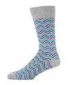 The Men's Store At Bloomingdale's The Men's Store At Bloomingdales Cotton & Nylon Mini Zigzag Socks - Exclusive In Medium Grey