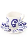 Themis Z Athenee Peacock Tea Cup And Suacer In White