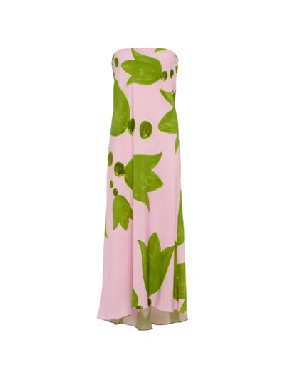 Themis Z Eudora Floral-print Maxi Skirt In Pink
