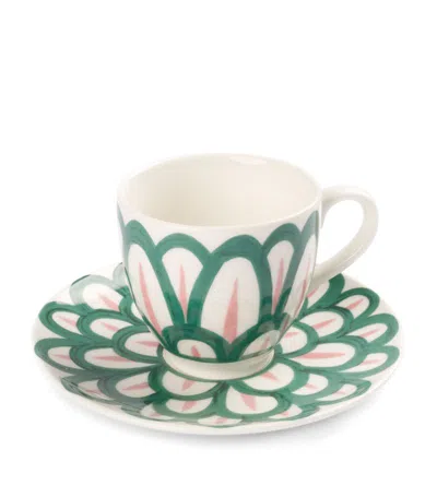 Themis Z Gr Porcelain Symi Teacup And Saucer In Green