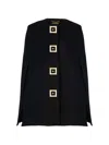 Themis Z Infinity Square Button Cape In Black