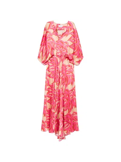 Themis Z Ismene Abstract-print V-neck Maxi Dress In Pink