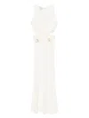 Themis Z Kallos Cutout Printed Crepe Maxi Dress