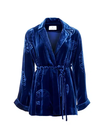 Themis Z Kyma Belted Dress In Blue