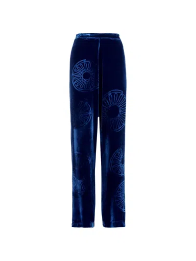 Themis Z Kyma Embossed Trousers In Blue