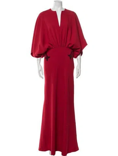 Pre-owned Themis Z Printed Long Dress W/ Tags In Red
