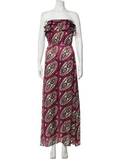 Pre-owned Themis Z Silk Long Dress In Multicolor