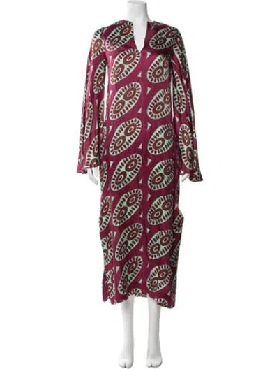 Pre-owned Themis Z Silk Long Dress In Purple