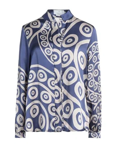 Themis Z Woman Shirt Slate Blue Size 8 Silk