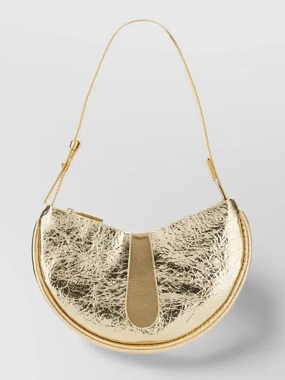 Themoirè Adjustable Strap Half-moon Shoulder Bag