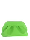 Themoirè Faux Leather Clutch With Magnetic Closure In Green