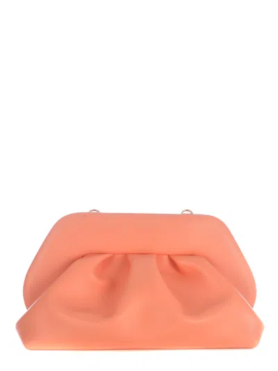 Themoirè Faux Leather Clutch With Magnetic Closure In Pink