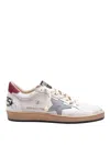 Themoirè Ball Star Sneakers In Leather And Suede In White