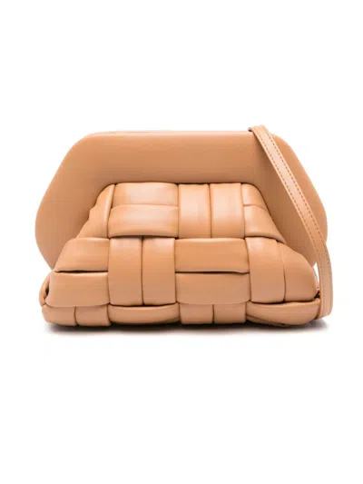Themoirè Bios Brown Macadamia Clutch In Beige