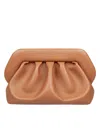 Themoirè Macadamia Vegan Pu Clutch In Brown