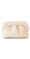 Themoirè Vegan Fabric Clutch Bag With Braided Effect Shell Color In Weaved Shell