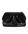 Themoirè Gathered Pleated Rectangular Clutch Bag In Black
