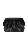 Themoirè Gathered Pleated Rectangular Clutch Bag In Negro