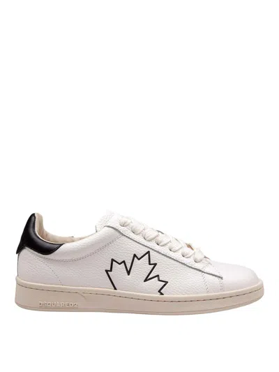 Themoirè Black And White Leather Boxer Sneakers