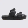 Themoirè Black Faux Leather Phoenix Flats In Black