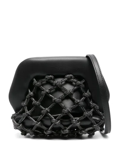 Themoirè Black Tia Clutch Bag