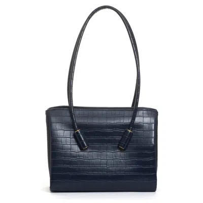 Themoirè Blue Crocodile Bag