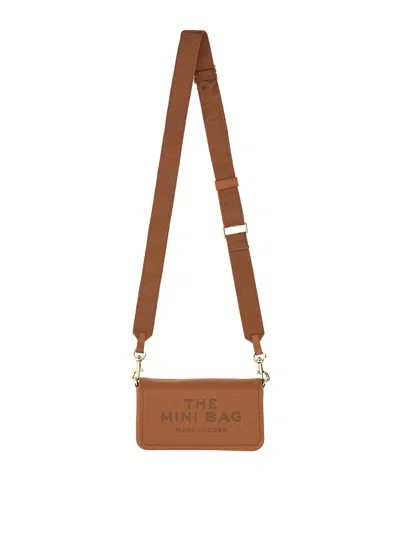Themoirè Mini Leather Bag In Light Brown